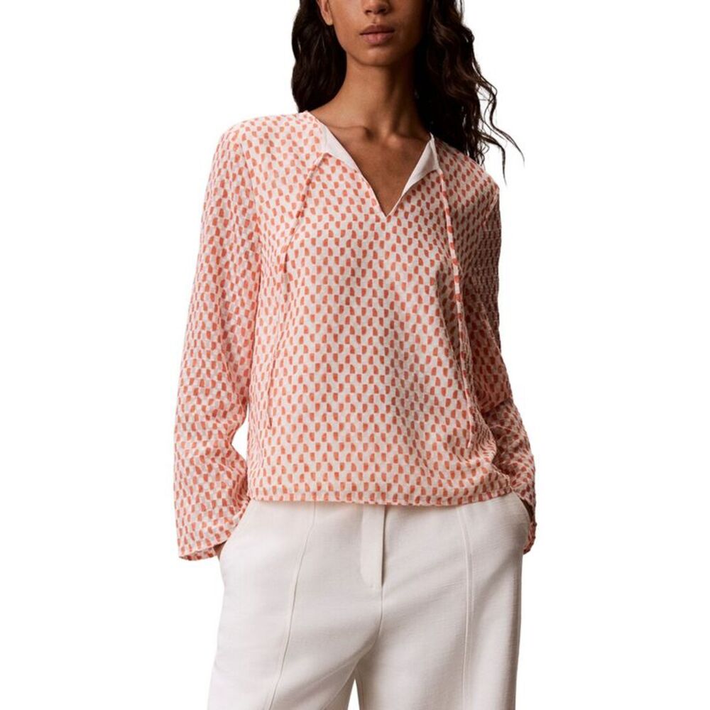 Calvin Klein Womens  Tie Neck Top